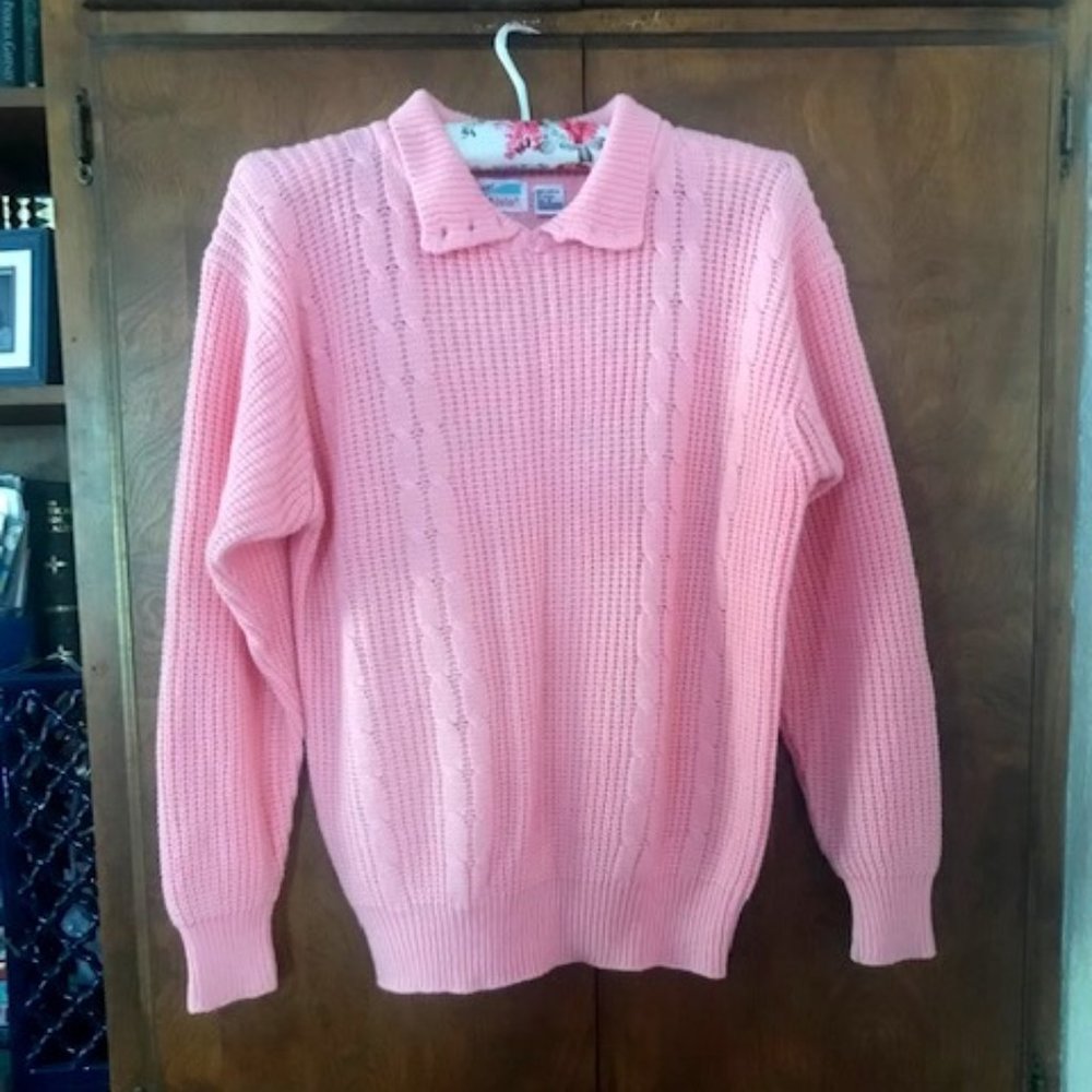 Center Aisle Bubblegum Pink Vintage Acrylic Sweater
